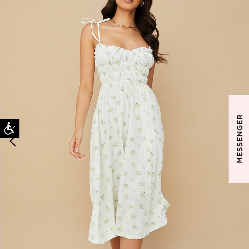 Christabel Shirred Midi Dress
